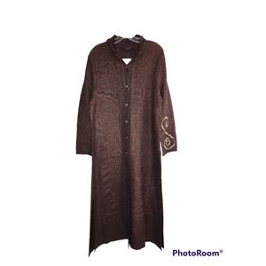 NWT Pleats Collection By Pings Imports Women's Crinkle Long Coat Size Small